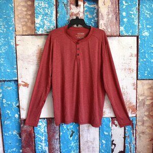 Men's Fair Harbor Shirt Henley Lightweight UPF 50 Sun Protection XLARGE Red